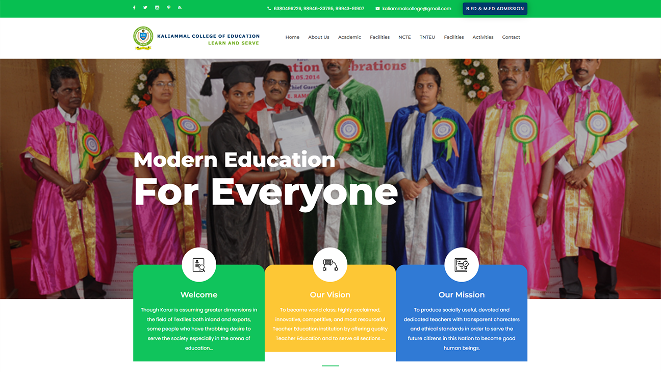 Kaliammal College Website Redesign